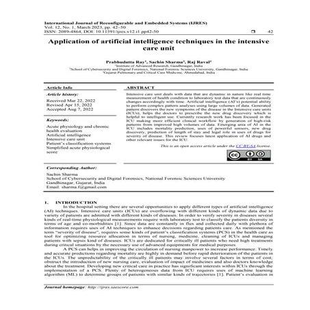 Application of artificial intelligence techniques in the intensive  care unit