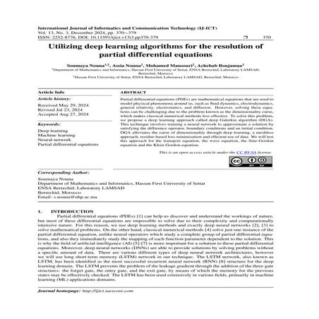 Utilizing deep learning algorithms for the resolution of partial differential equations