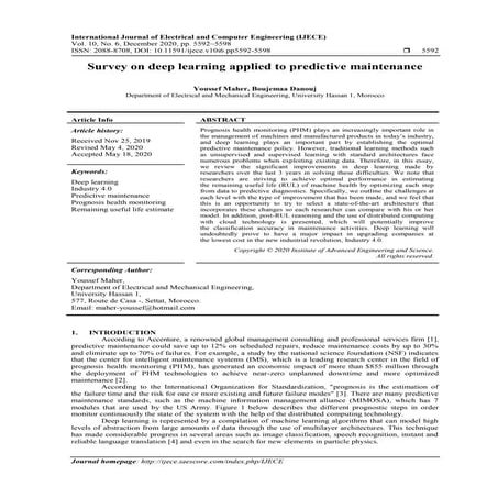 Survey on deep learning applied to predictive maintenance 