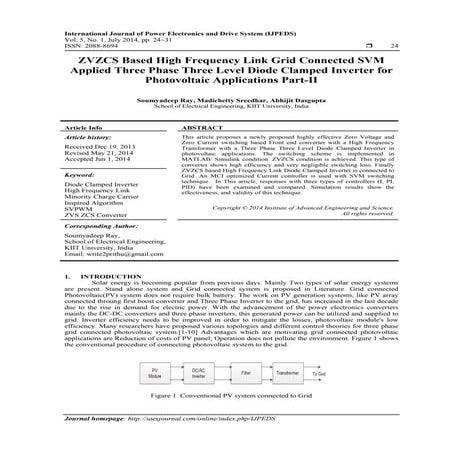 ZVZCS Based High Frequency Link Grid Connected SVM Applied Three Phase Three ...