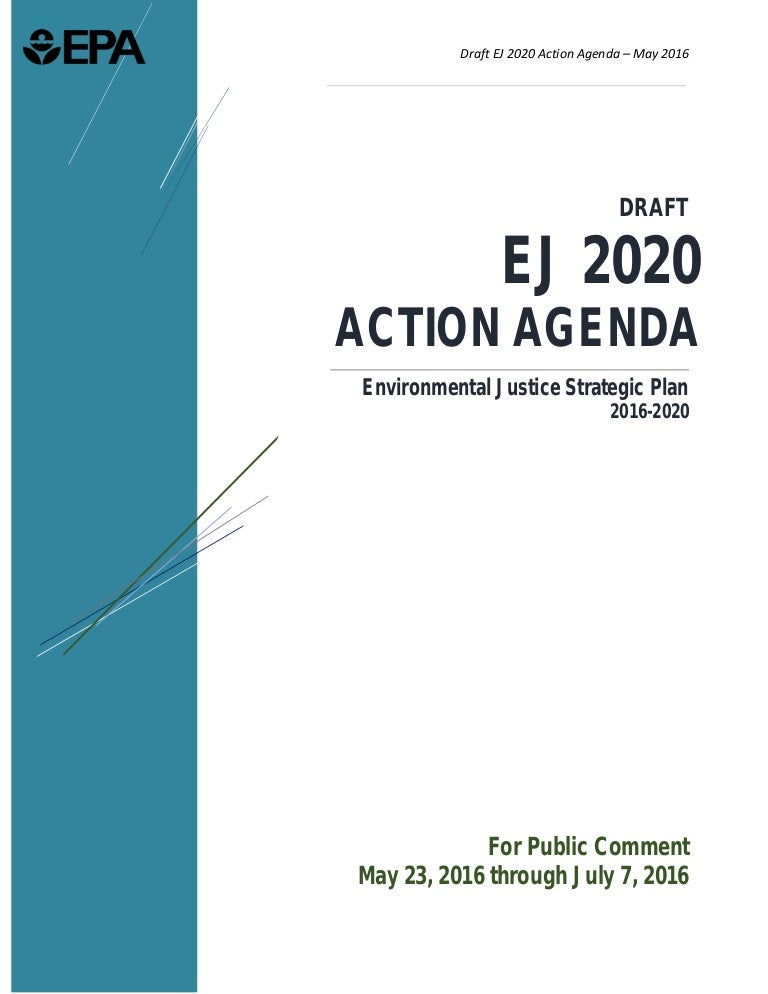 EPA's Environmental Justice Strategic Plan 20162020