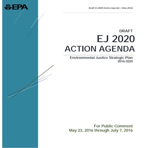 EPA's Environmental Justice Strategic Plan 2016-2020