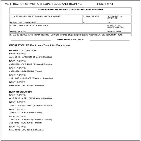 Military transcript | PDF