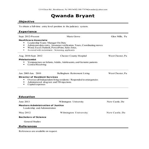 Qwanda Bryant resume | DOCX