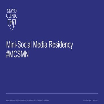 Mini-Social Media Residency at NCMEDR