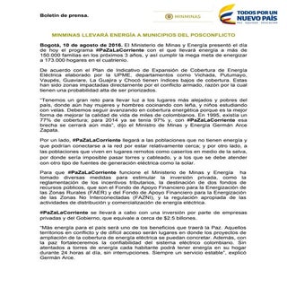 Boletin Prensa #PaZaLaCorriente