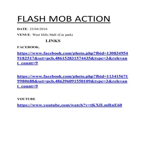 FLASH MOB ACTION