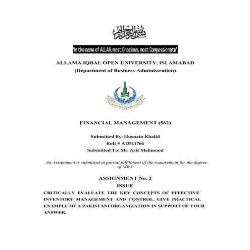 0562 financial management