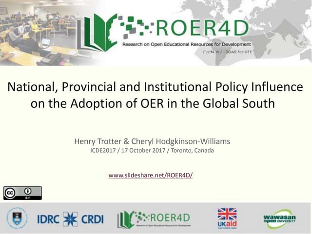 National, Provincial and Institutional Policy Influence on the Adoption of OER in the Global South