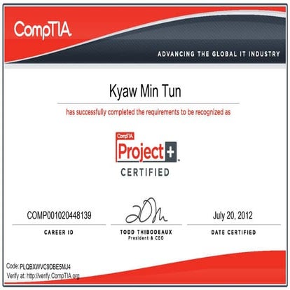 CompTIA Project+ certificate | PDF