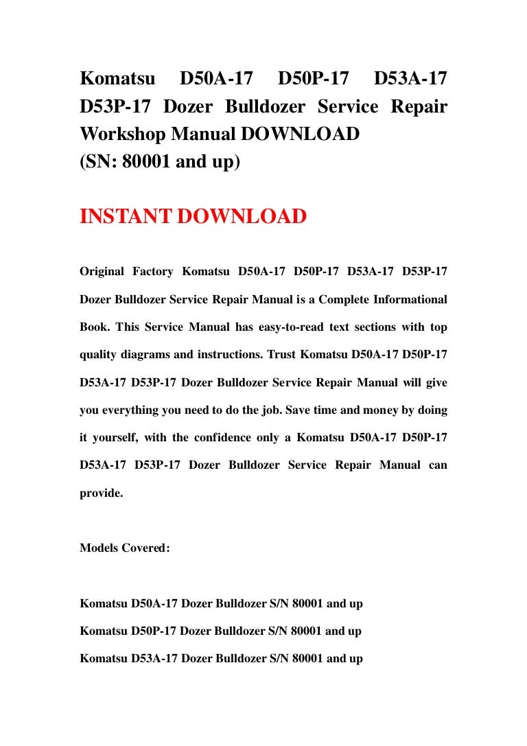 Komatsu Wa90 5 Wa100m 5 Wheel Loader Service Shop Manual