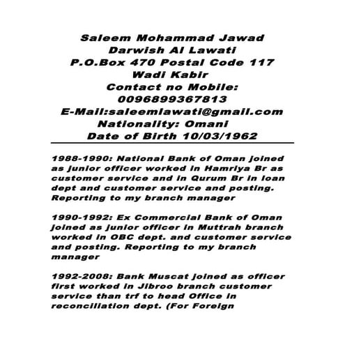 Saleem Lawati CV
