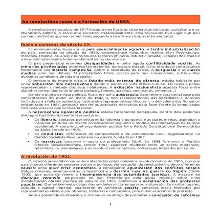 As revolucións rusas e a formación da URSS