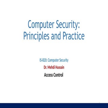 Access Control for Database Priciples IS