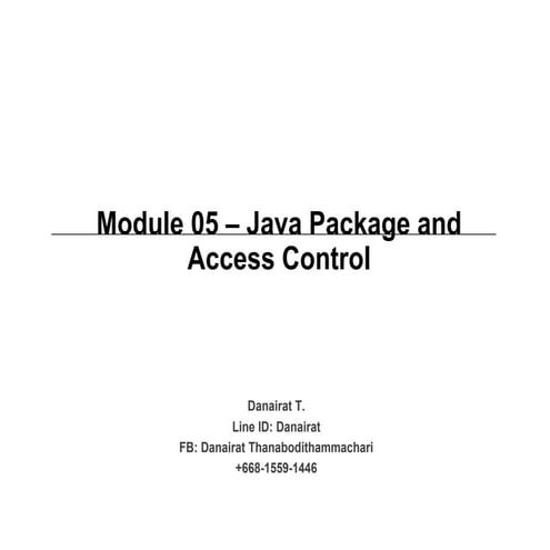 Java Programming - 05 access control in java | PPT