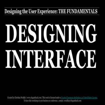 05a Fundamentals of UX Workshop: Interface Design