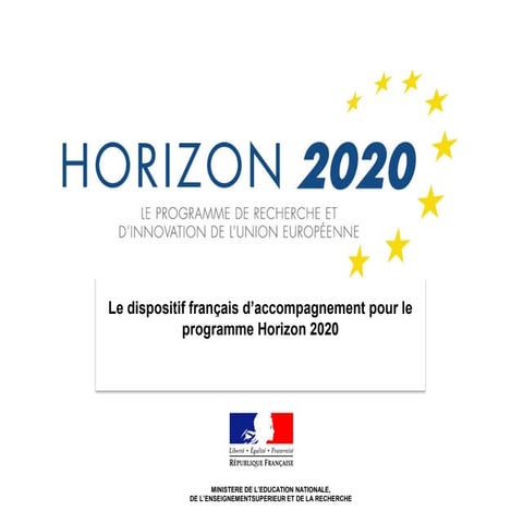Le dispositif français d’accompagnement pour le programme Horizon 2020