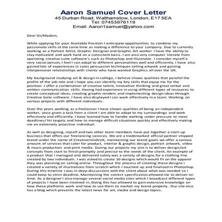 Aaron Samuel Cover Letter 