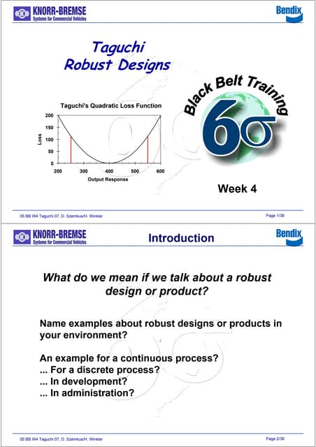 Javier Garcia - Verdugo Sanchez - Six Sigma Training - W4 Taguchi Robust Designs