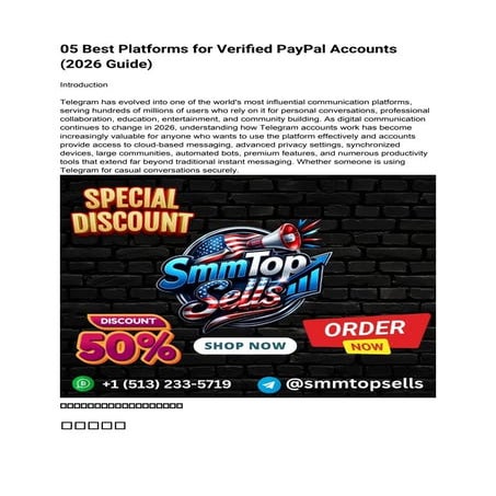 Comprehensive 2026 Guide to Telegram Accounts and Verified PayPal ...
