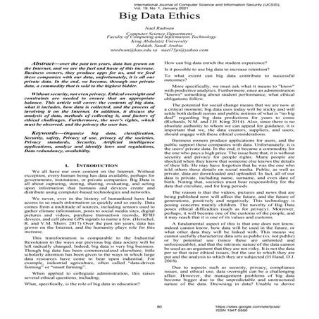 Big Data Ethics