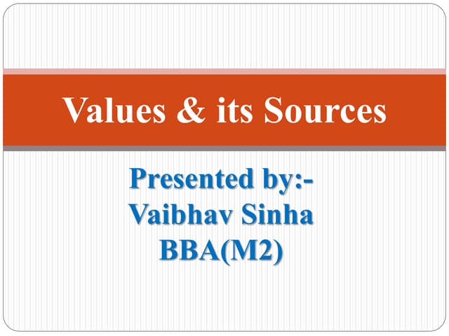 CLASSIFICATION OF VALUES | PPTX