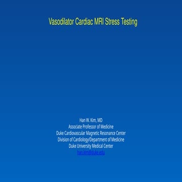 Vasodilator Cardiac MRI Stress Testing (Cardiac Imaging)