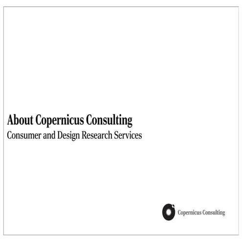 Copernicus Consulting: our research services