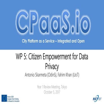 CPaaS.io Y1 Review Meeting - Citizen Empowerment