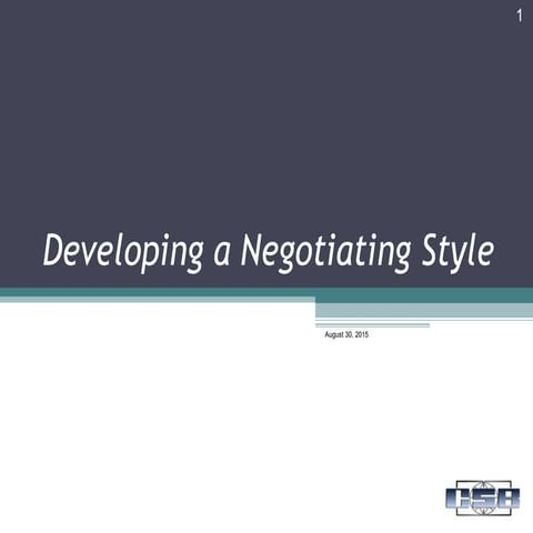 05 developing a negotiating style