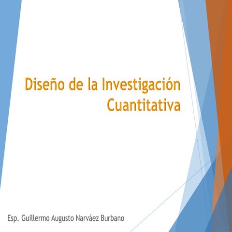 Diseño de la Investigación Cuantitativa