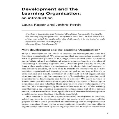 Development in Practice-Development and the Learning Organization