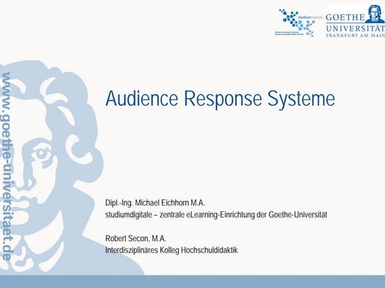 Michael Eichhorn, Robert Secon: Audience Response Systeme