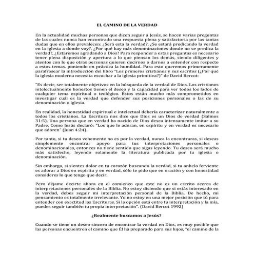 El camino de la verdad | DOCX