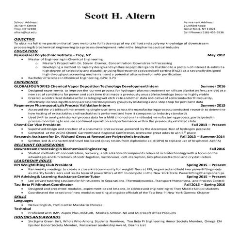 Resume Fall 2016 | PDF