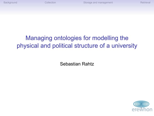 Managing Ontologies