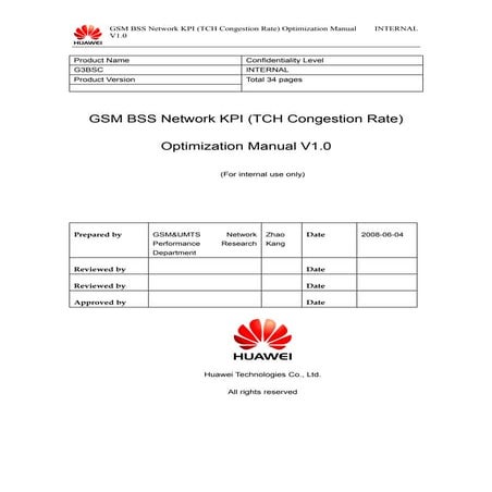 05 gsm bss network kpi (tch congestion rate) optimization manual