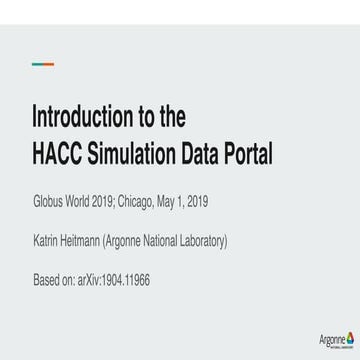 Introducing the HACC Simulation Data Portal