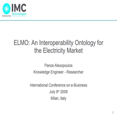 ELMO: An Interoperability Ontology for the Electricity Market
