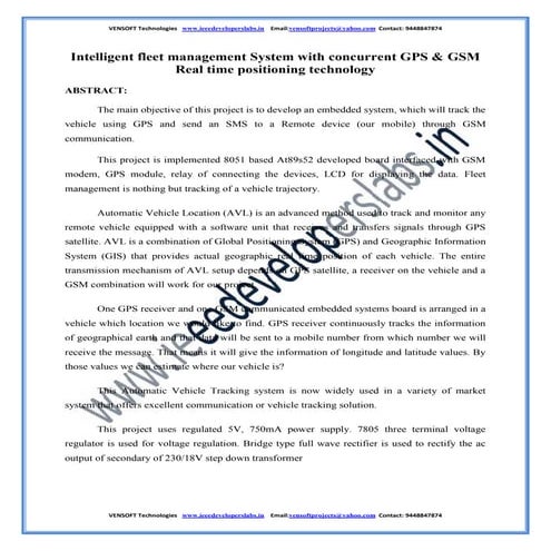 vensoft technologies  intelligent fleet management