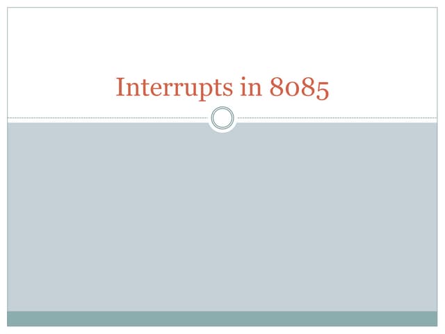 Interrupts in 8085