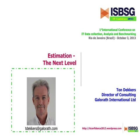 Dekkers, T. - Software Estimation – The next level