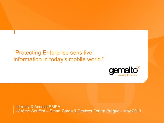 Smart Cards & Devices Forum 2013 - Protecting enterprise sensitive informatio...