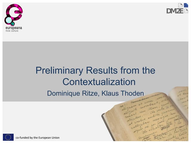 All WP Meeting Athens - Preliminary Results of the Contextualisation - Klaus ...
