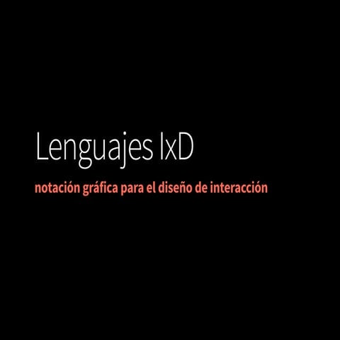 Lenguajes IxD
