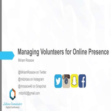 Managing Volunteers for Online Presence