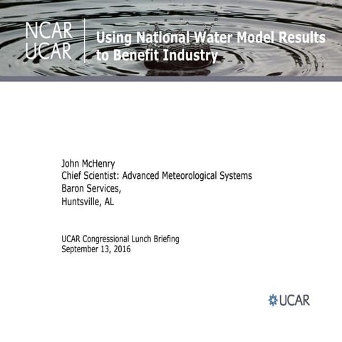 Community WRF-Hydro & Its Implementaton as the NOAA National Water ...