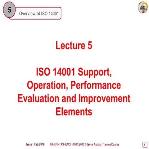 Support,  Operation, Performance  Evaluation and Improvement  Elements