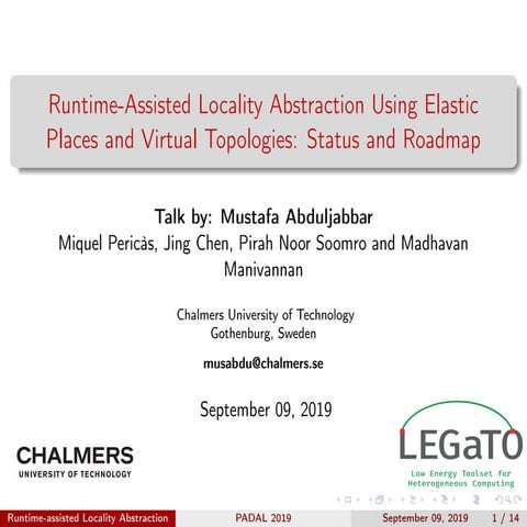 PADAL19: Runtime-Assisted Locality Abstraction Using Elastic Places and Virtu...