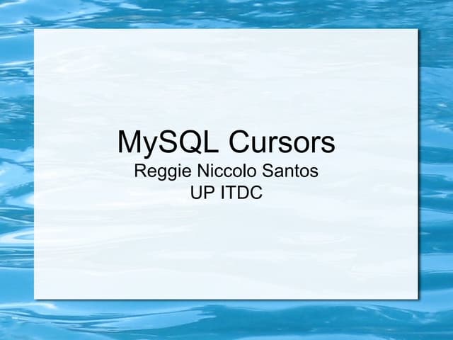 MySQL Cursors